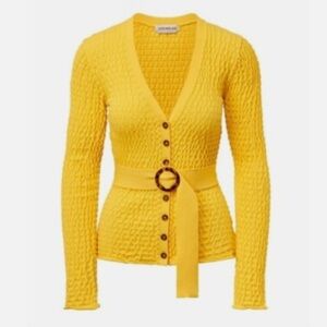 New Nicholas Adele Textured Knit V-Neck Belted Cardigan Sweater Size Small